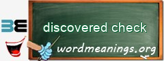 WordMeaning blackboard for discovered check